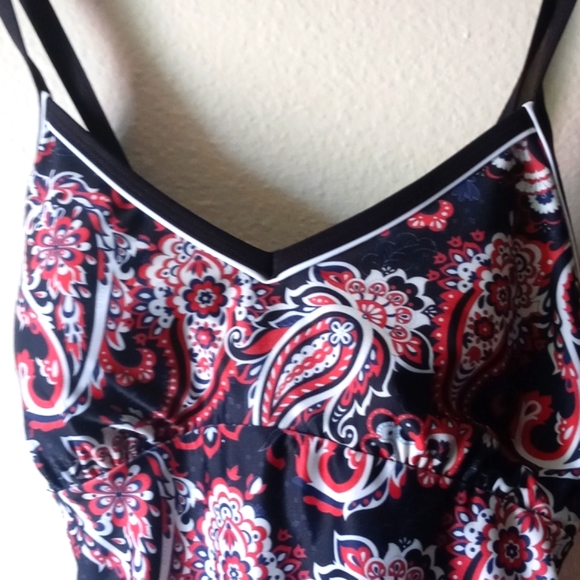 👙Enjoy The Sunshine Women's Tankini Paisley Print Two Piece Swimsuit Size L - Picture 4 of 10
